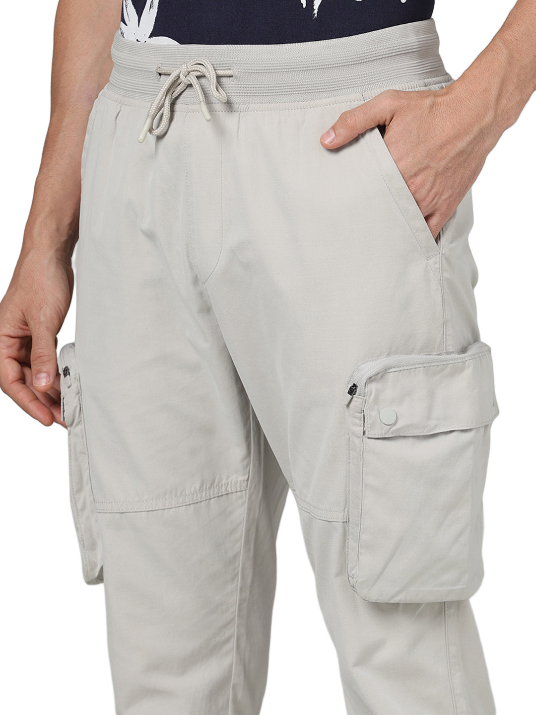 Celio* Polyester Regular Fit Beige Trouser