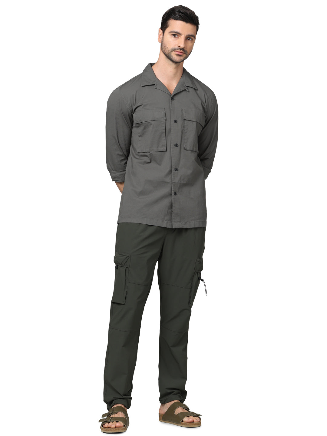 Celio* Nylon Regular Fit Olive Trouser