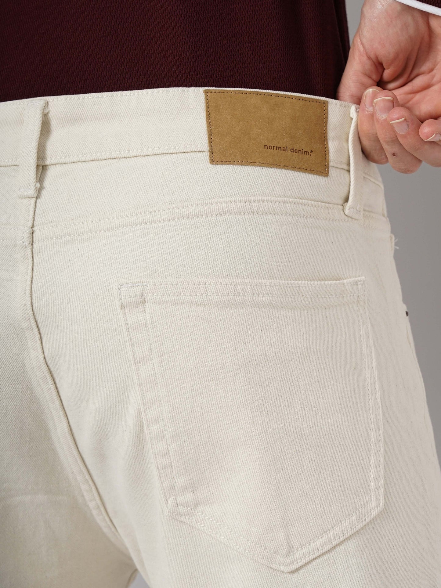 Celio* Cotton Slim Fit Beige Jean