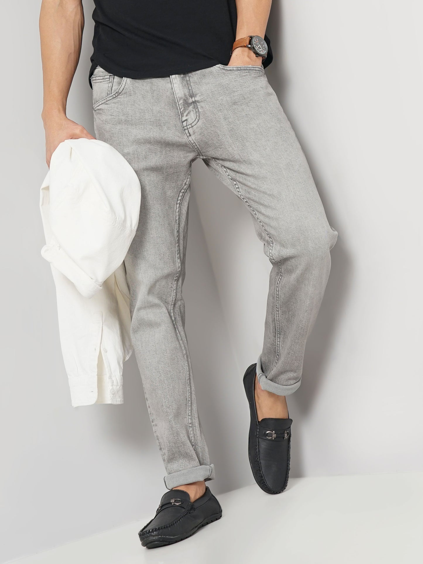 Celio* Cotton Slim Fit Grey Jean