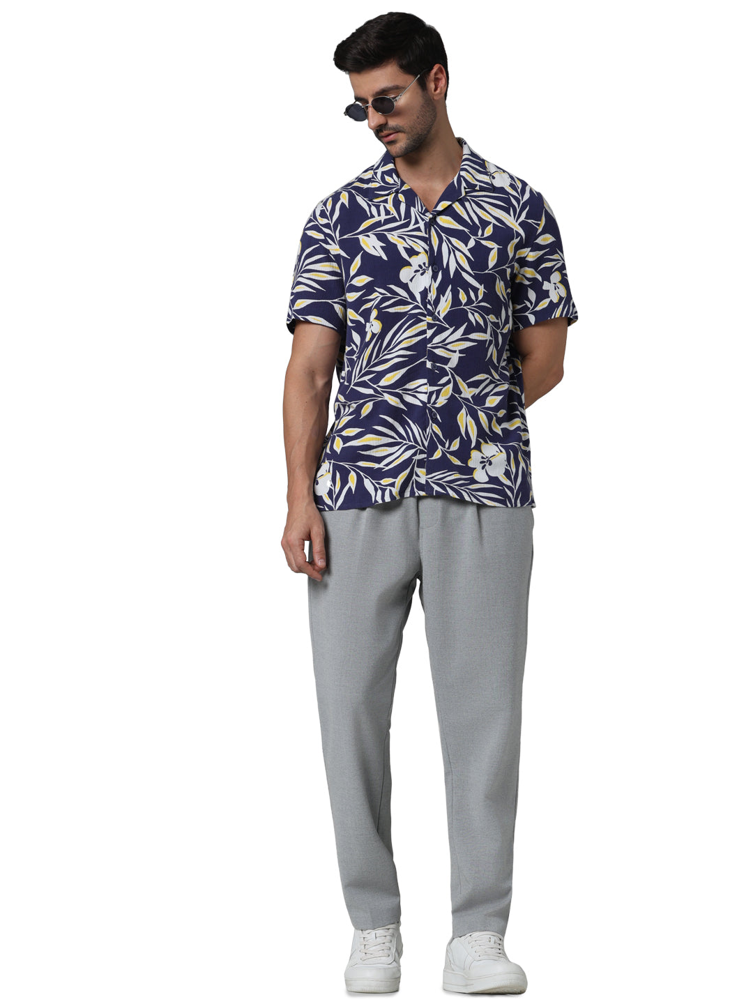 Celio* Polyester Relaxed Fit Grey Trouser