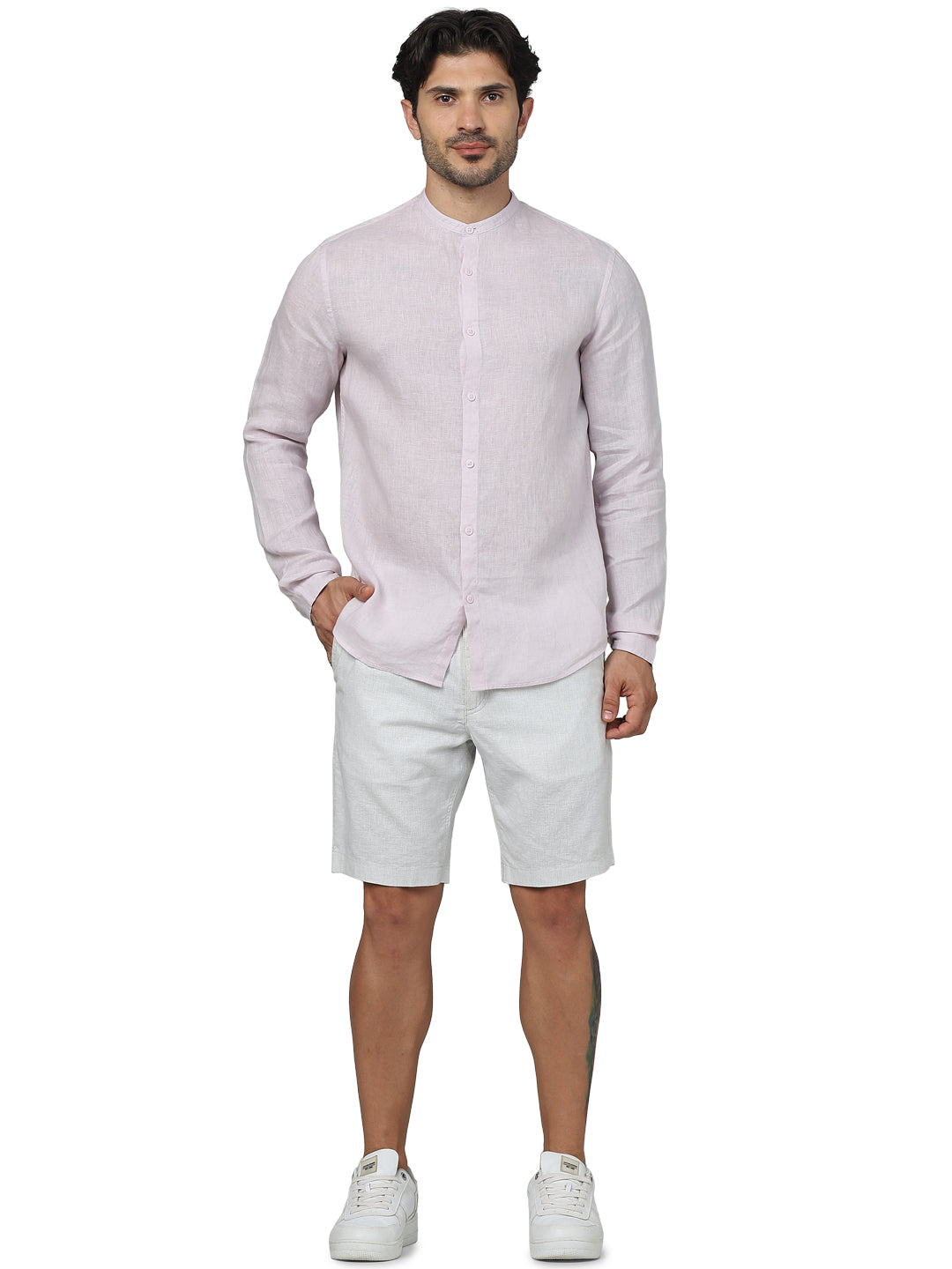 Celio* Linen Regular Fit Grey Shorts