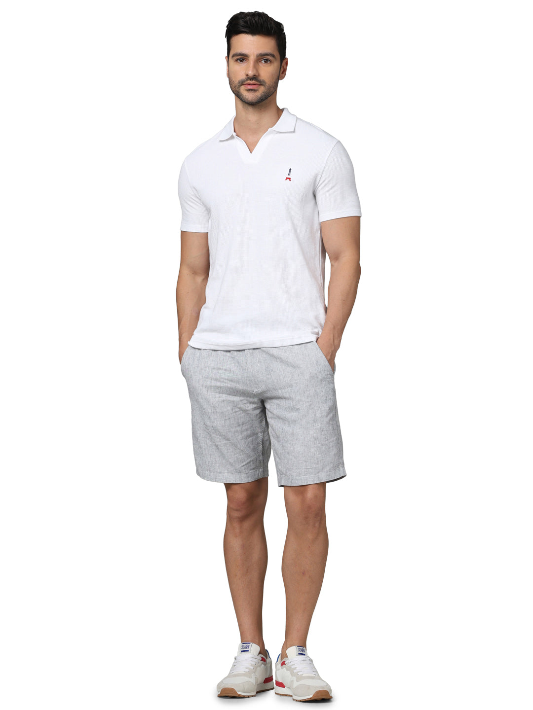 Celio* Linen Regular Fit Navy Blue Shorts