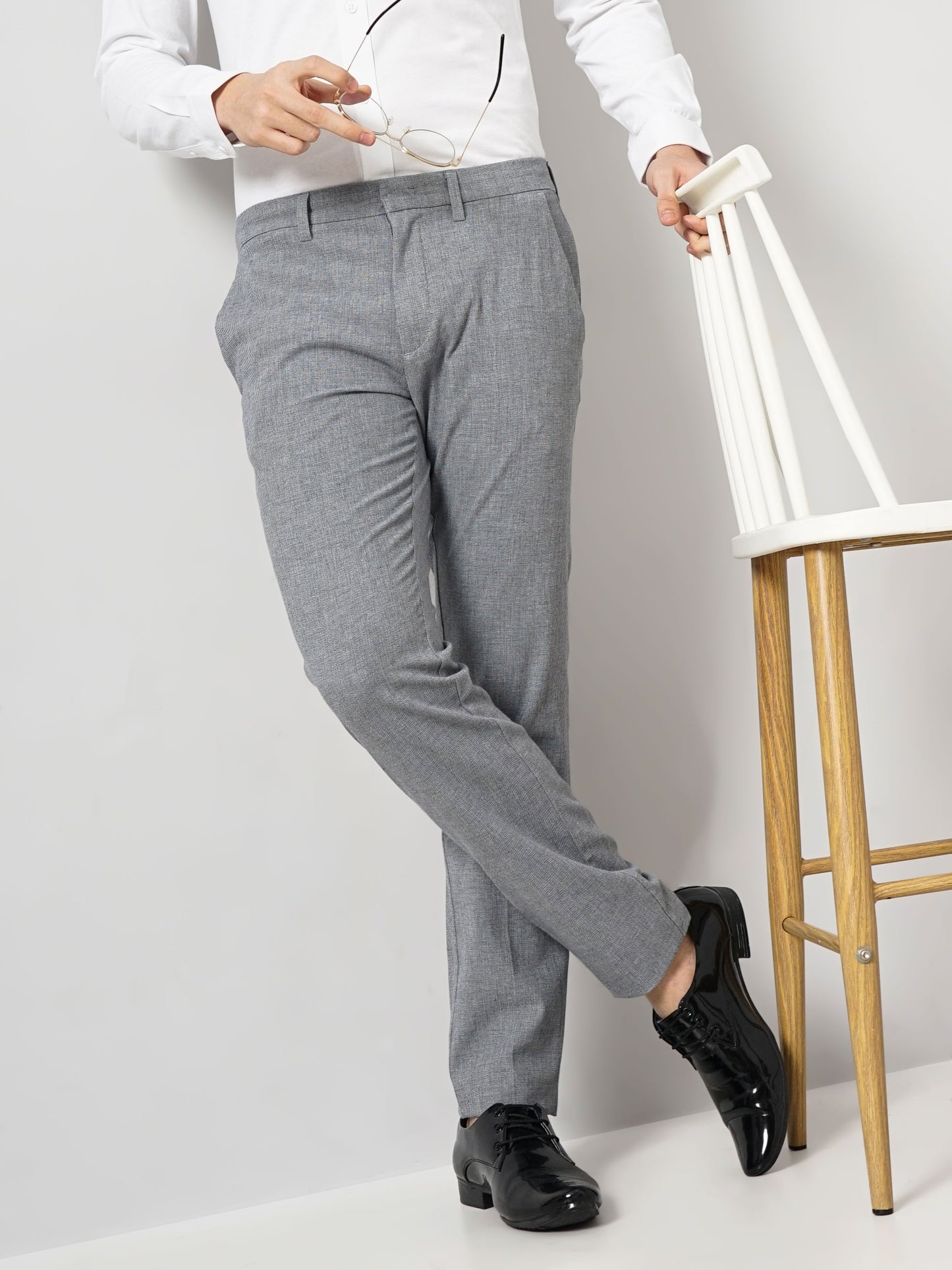 Celio* Cotton Slim Fit Grey Trouser
