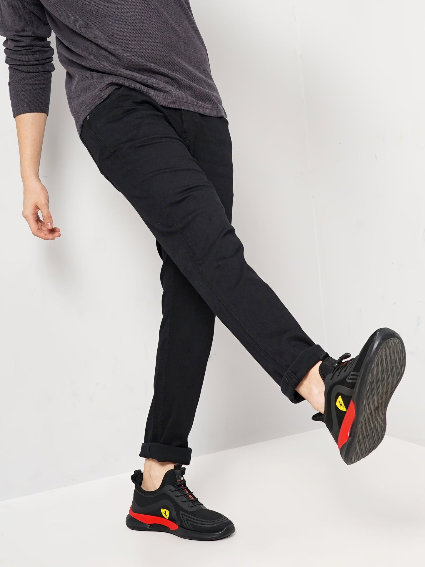 Celio* Cotton Slim Fit Black Jean
