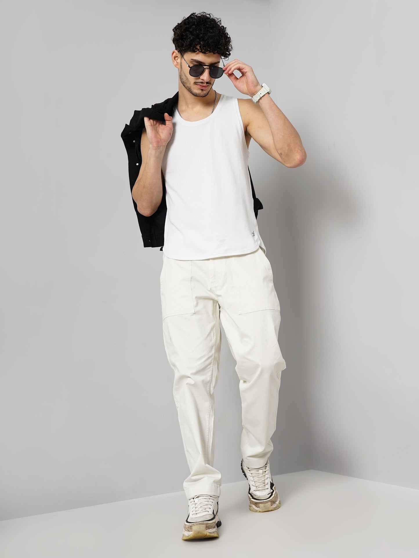 Celio* Cotton Regular Fit Beige Trouser