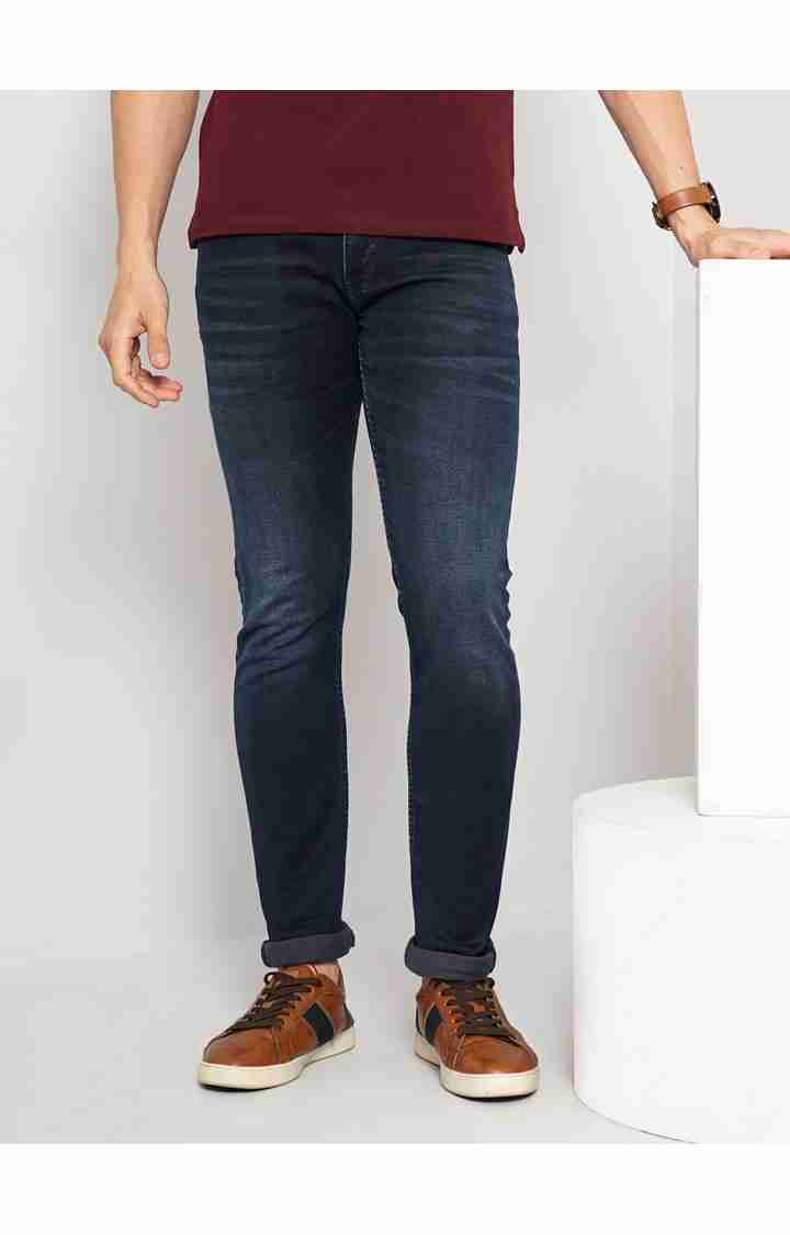 Celio* Cotton-Blend Slim Fit Navy Blue Jean