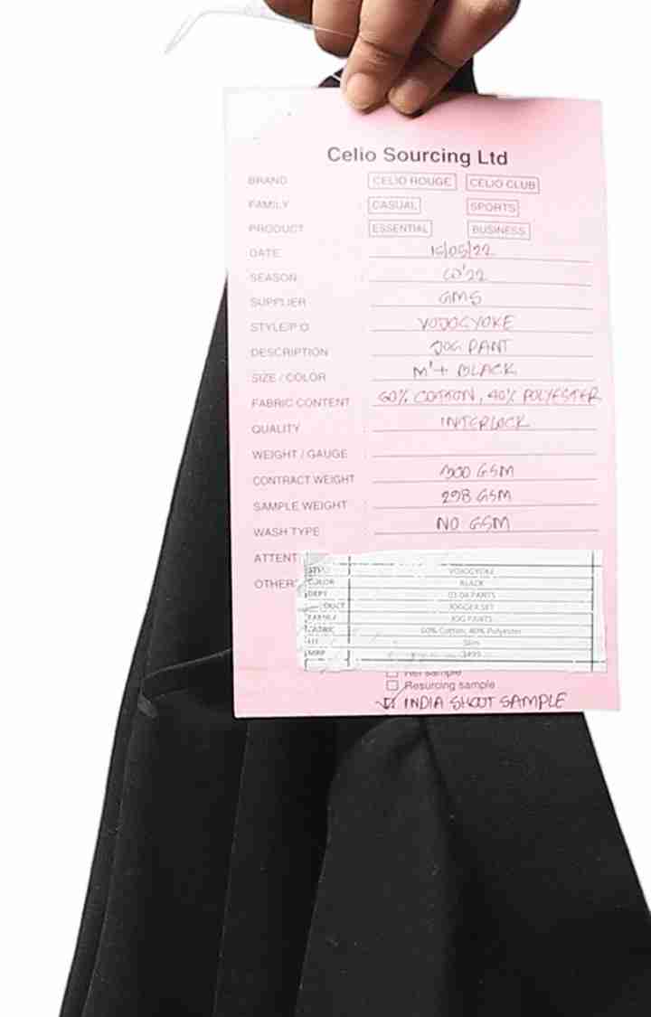 Celio* Cotton Jog Pant Black Trouser