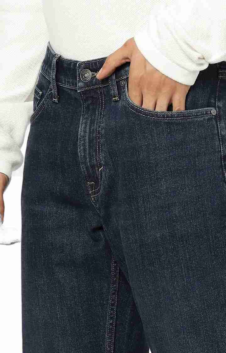 Celio* Cotton Straight Fit Navy Blue Jean