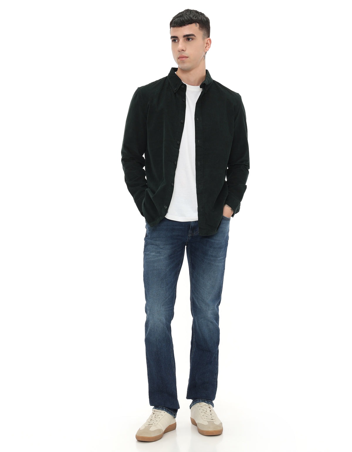 Regular Fit 100% Cotton Solid Spread collar Shirts