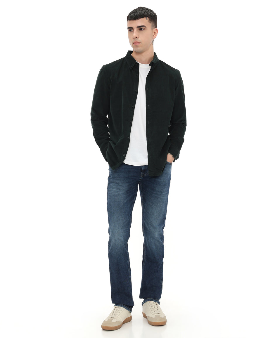 Regular Fit 100% Cotton Solid Spread collar Shirts