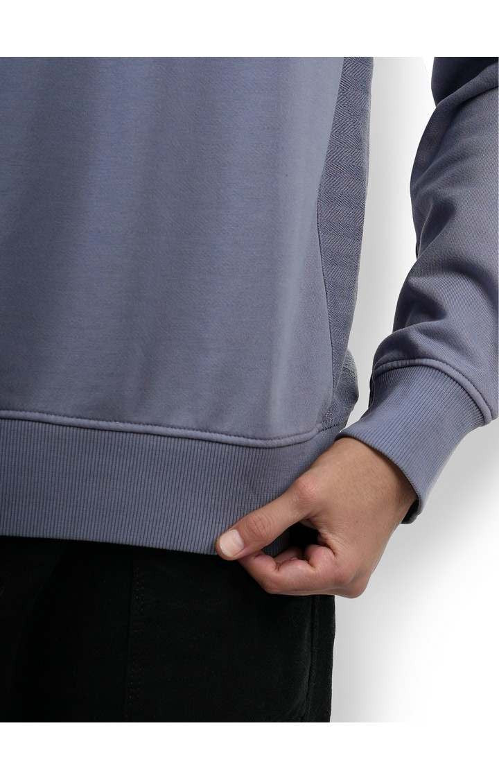 Celio Men Purple Solid Regular Fit Cotton Sweatshirts