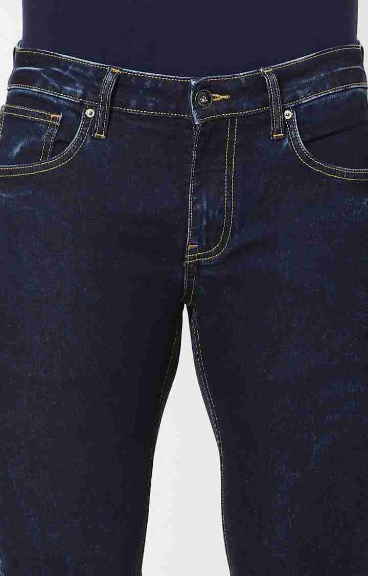 Celio* Cotton-Blend Slim Fit Navy Blue Jean