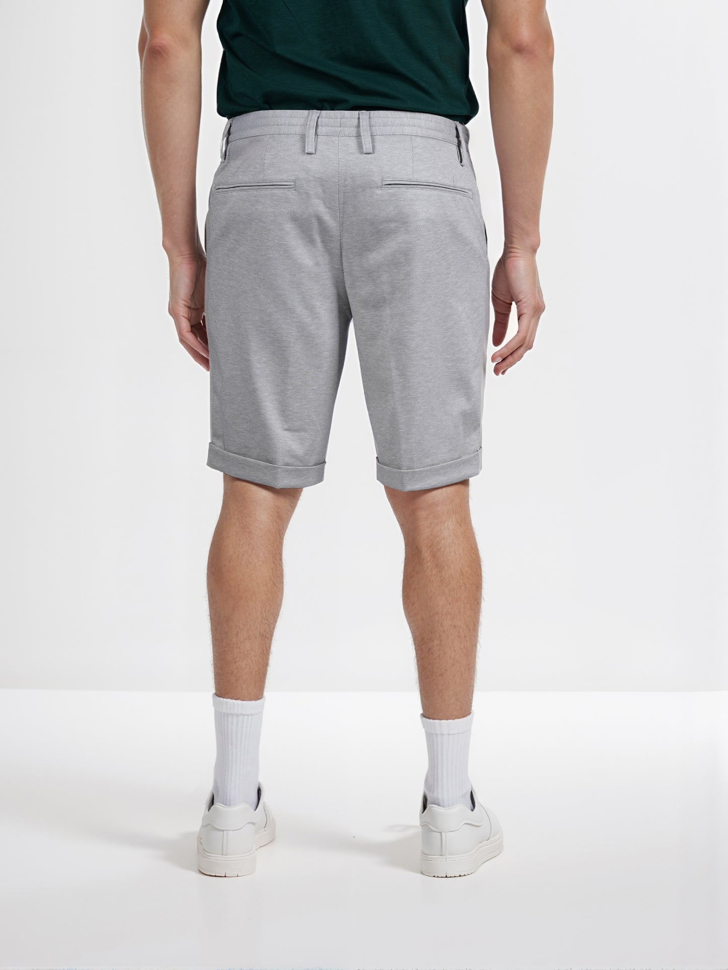 Celio* Men Grey Solid Regular Fit Polyester Bermuda Shorts