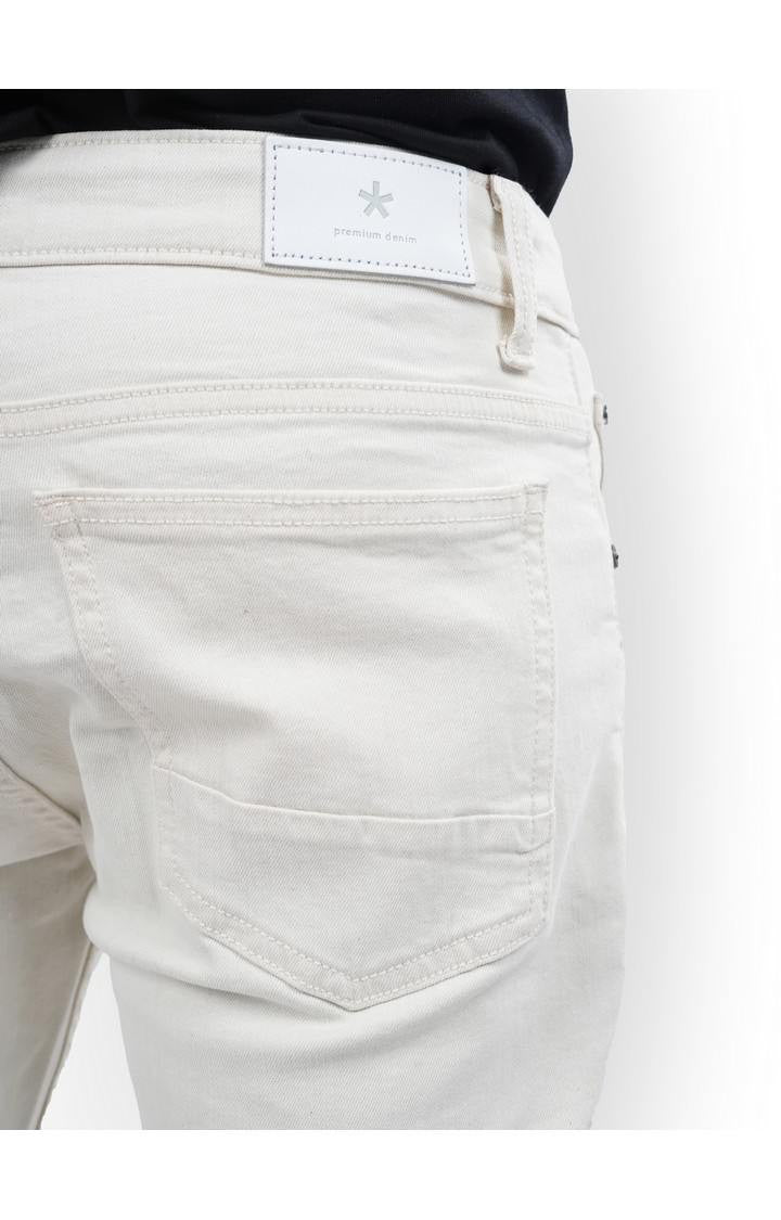 Celio Men White Solid Skinny Fit Cotton Jeans