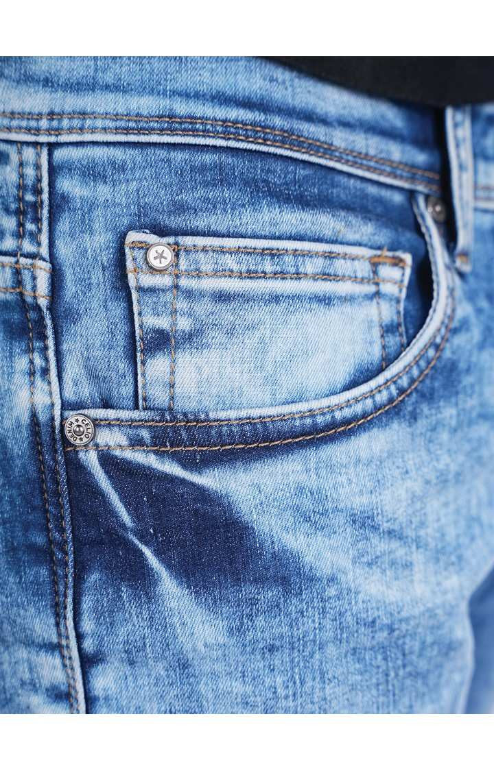 Celio Men Blue Solid Skinny Fit Cotton Jeans