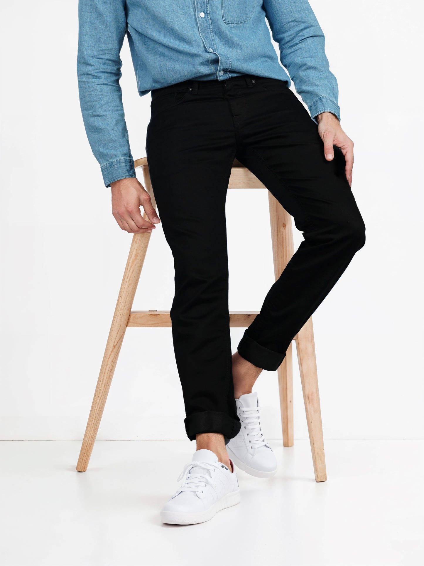 Celio* Cotton-Blend Skinny Fit Black Jean