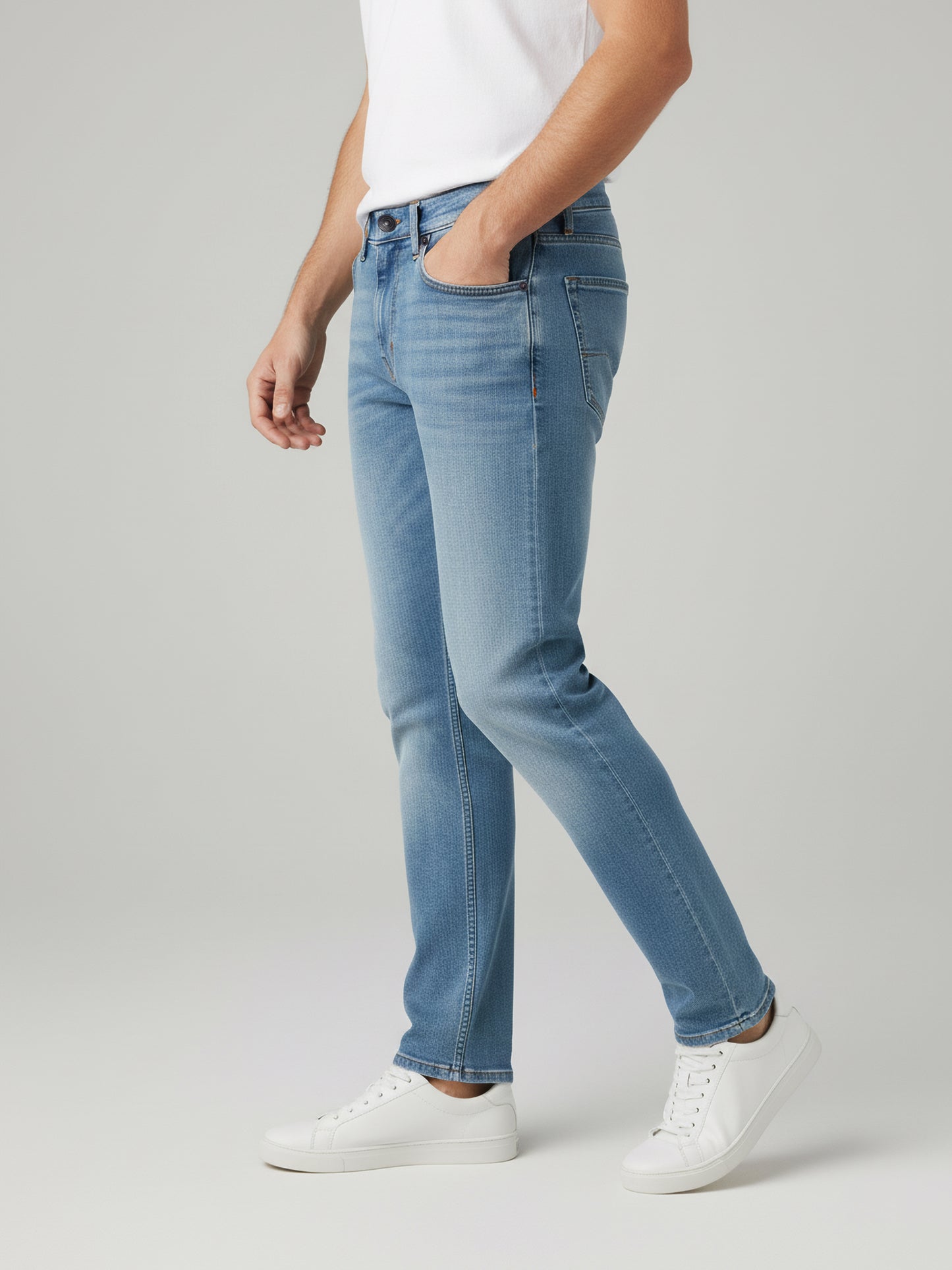 Celio* Men Blue Solid straight-fit Cotton Jeans