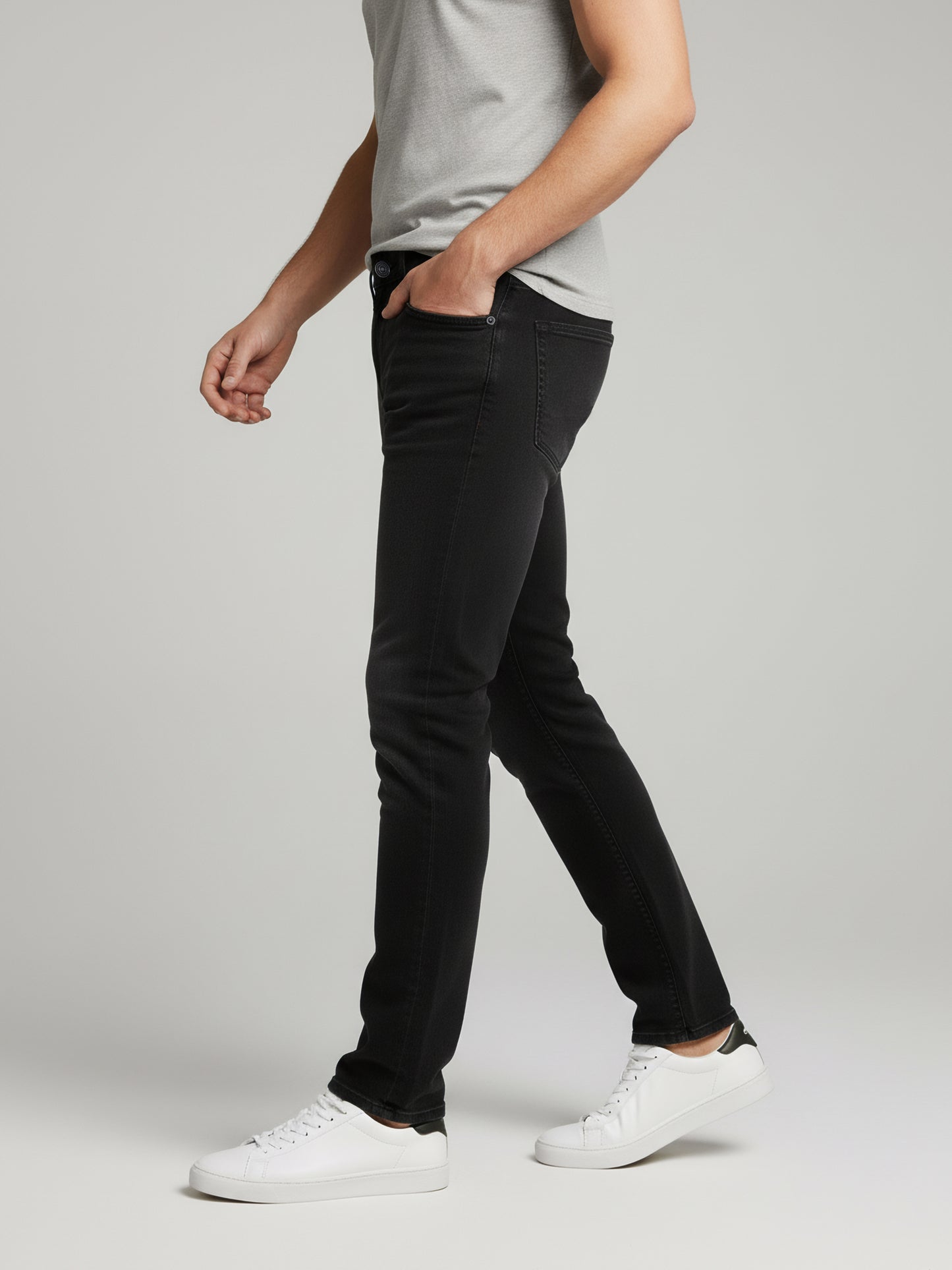 Celio* Men Black Solid straight-fit Cotton Jeans