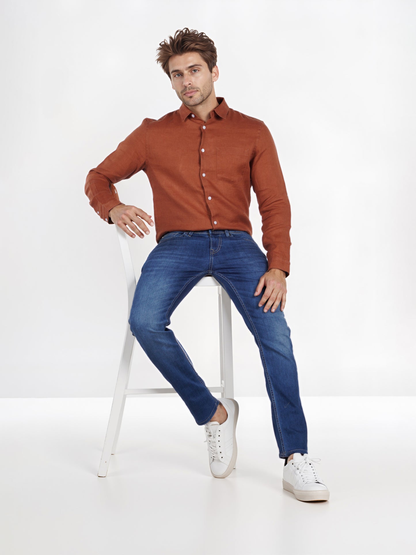 Celio* Cotton-Lycra-Blend Regular Fit Blue Jean