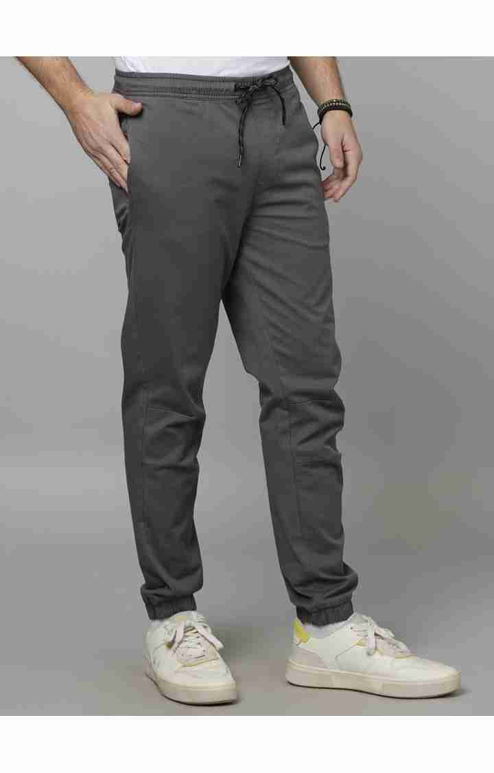 Celio* Cotton-Blend Jogger Fit Grey Trouser