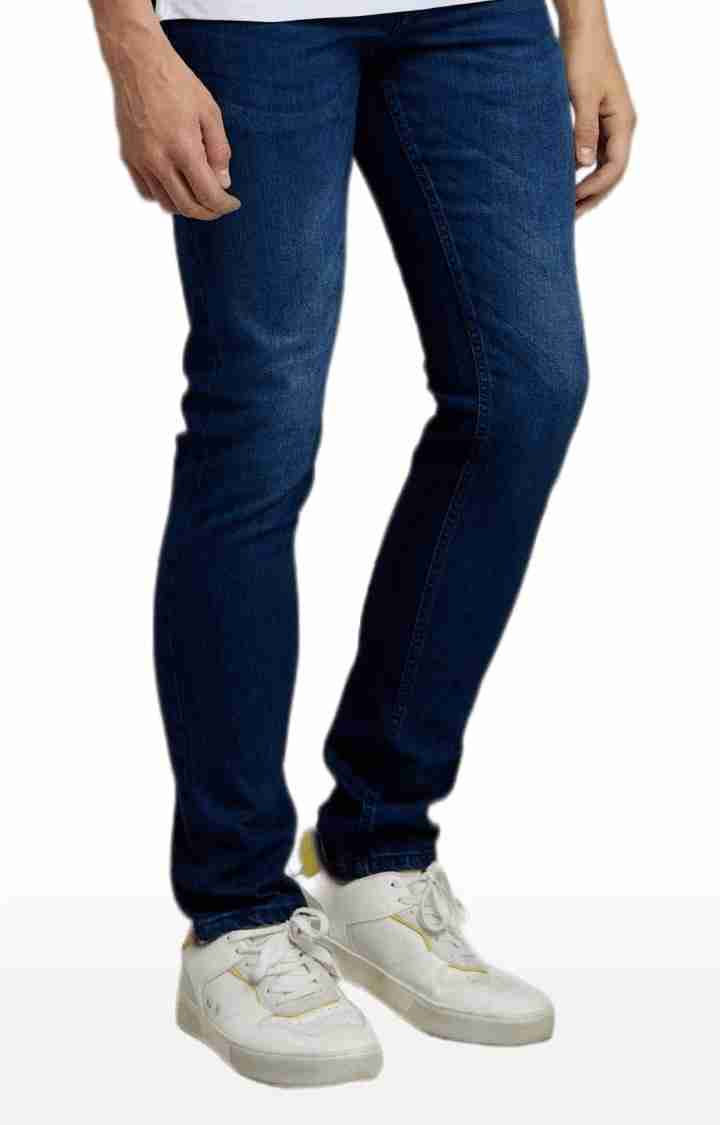 Celio* Cotton-Blend Slim Fit Navy Blue Jean