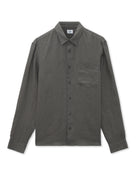 Regular Fit 100% Linen Spread Collar Shirt - Grey