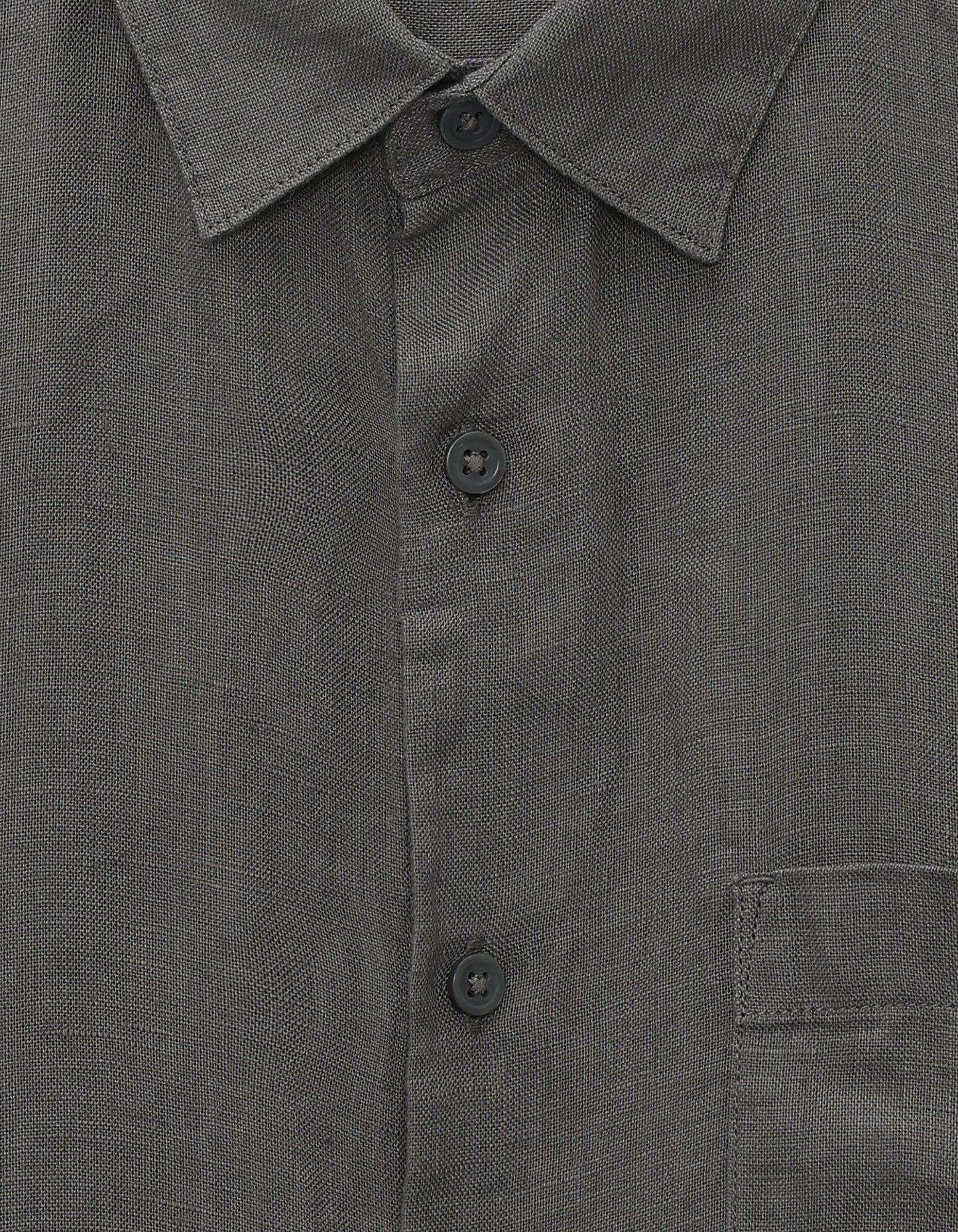 Celio Regular Fit Spread Collar 100% Linen Shirt - Grey