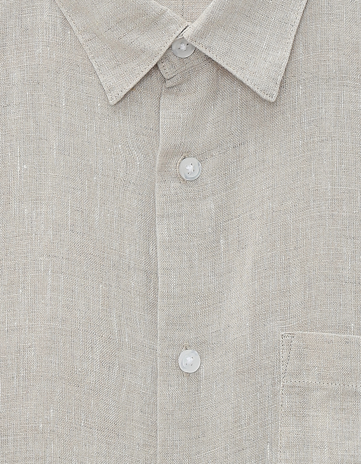 Regular Fit 100% Linen Shirt - Off White