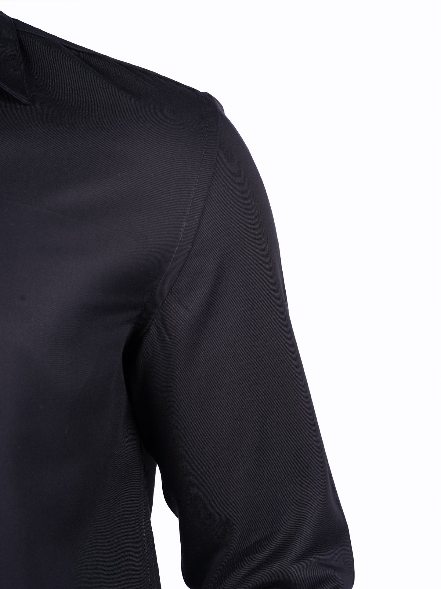 Celio* Solid Regular Fit Lyocell Black Shirt
