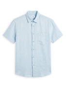 Regular Fit 100% Linen Shirt - Blue