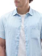 Regular Fit 100% Linen Shirt - Blue