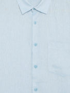 Regular Fit 100% Linen Shirt - Blue