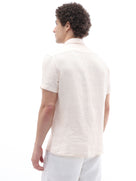 Regular Fit 100% Linen Shirt - Orange