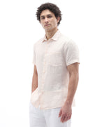Regular Fit 100% Linen Shirt - Orange