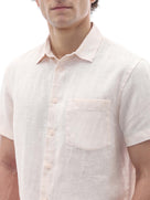 Regular Fit 100% Linen Shirt - Orange