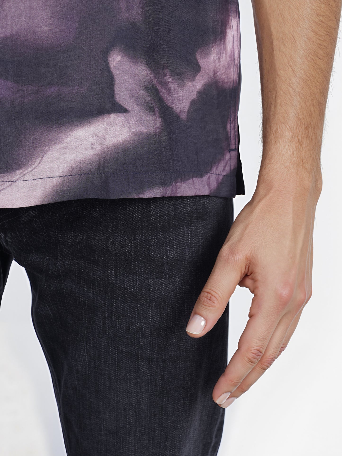 Celio* Printed Regular Fit Viscose Purple Shirt