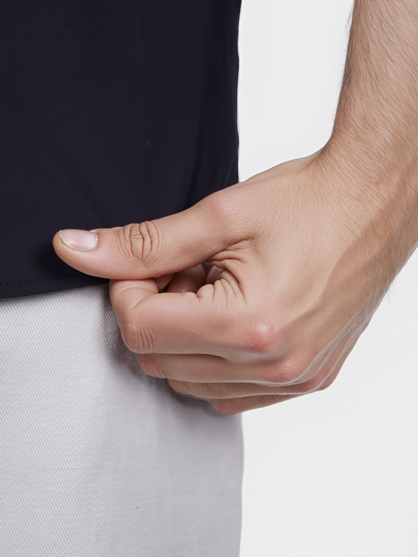 Celio* Solid Slim Fit Poly-Cotton Black Shirt