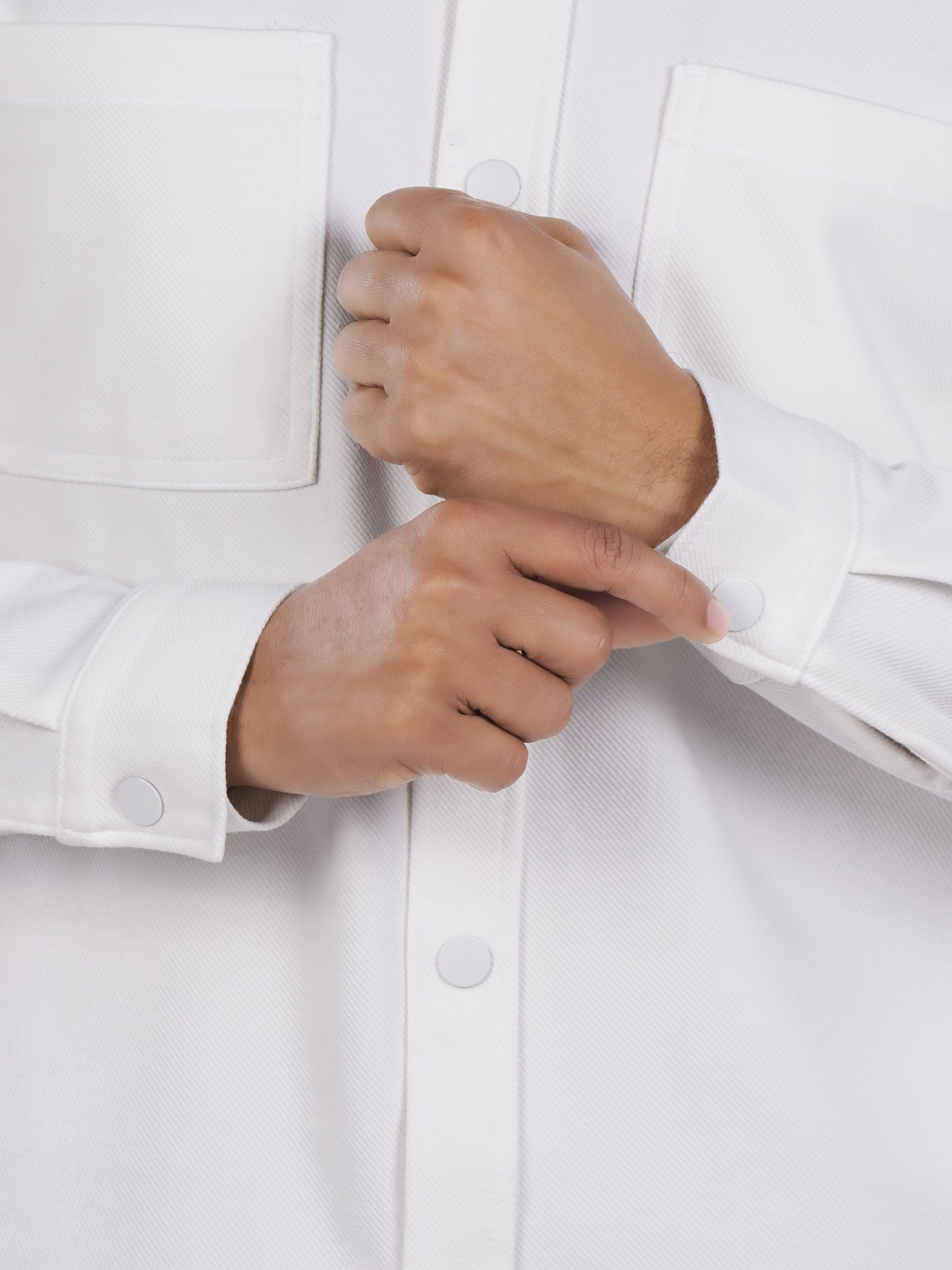 Celio* Solid Relaxed Fit Cotton-Poly-Blend White Shirt