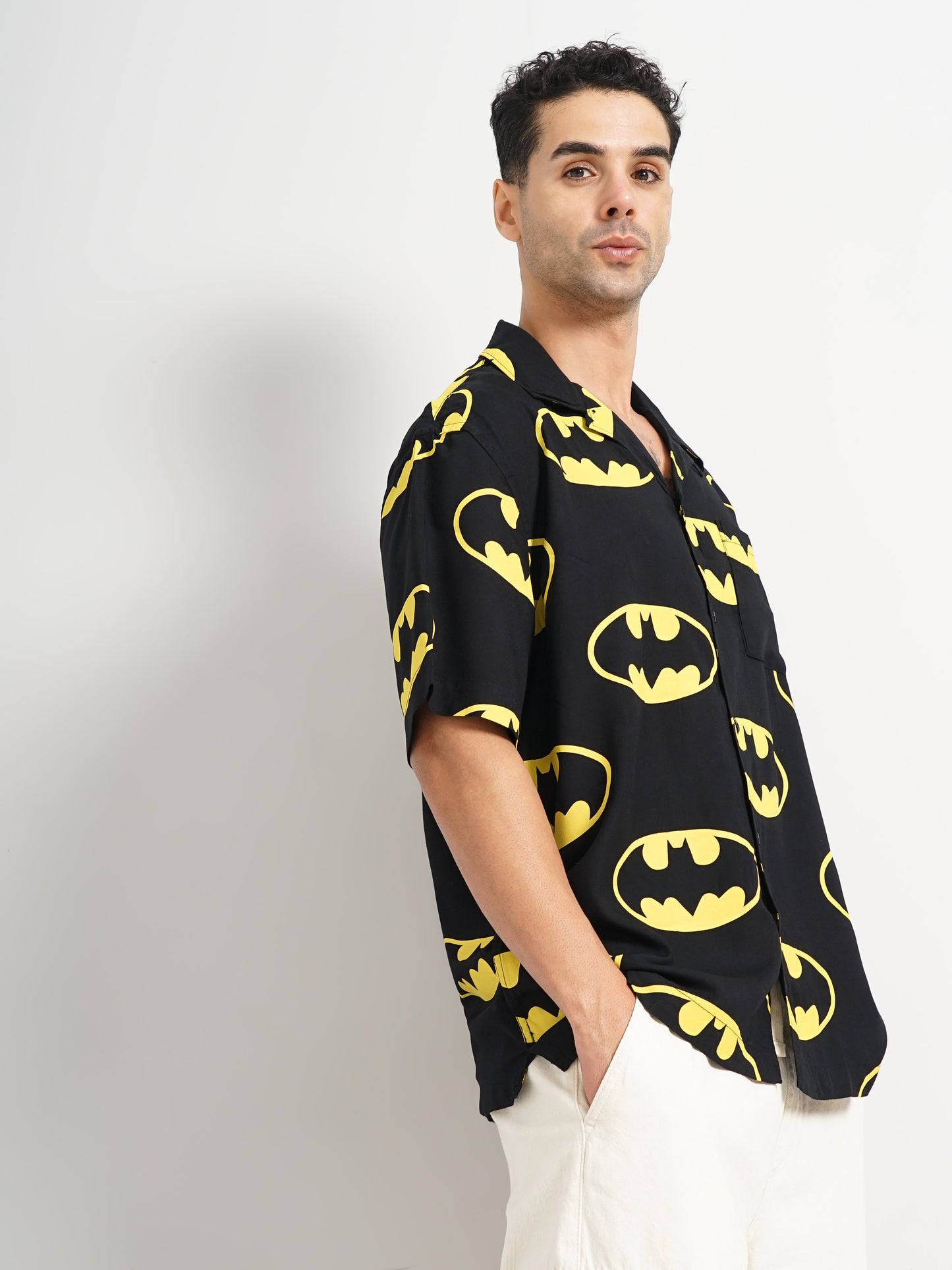 Celio* Batman Regular Fit Cotton Black Shirt