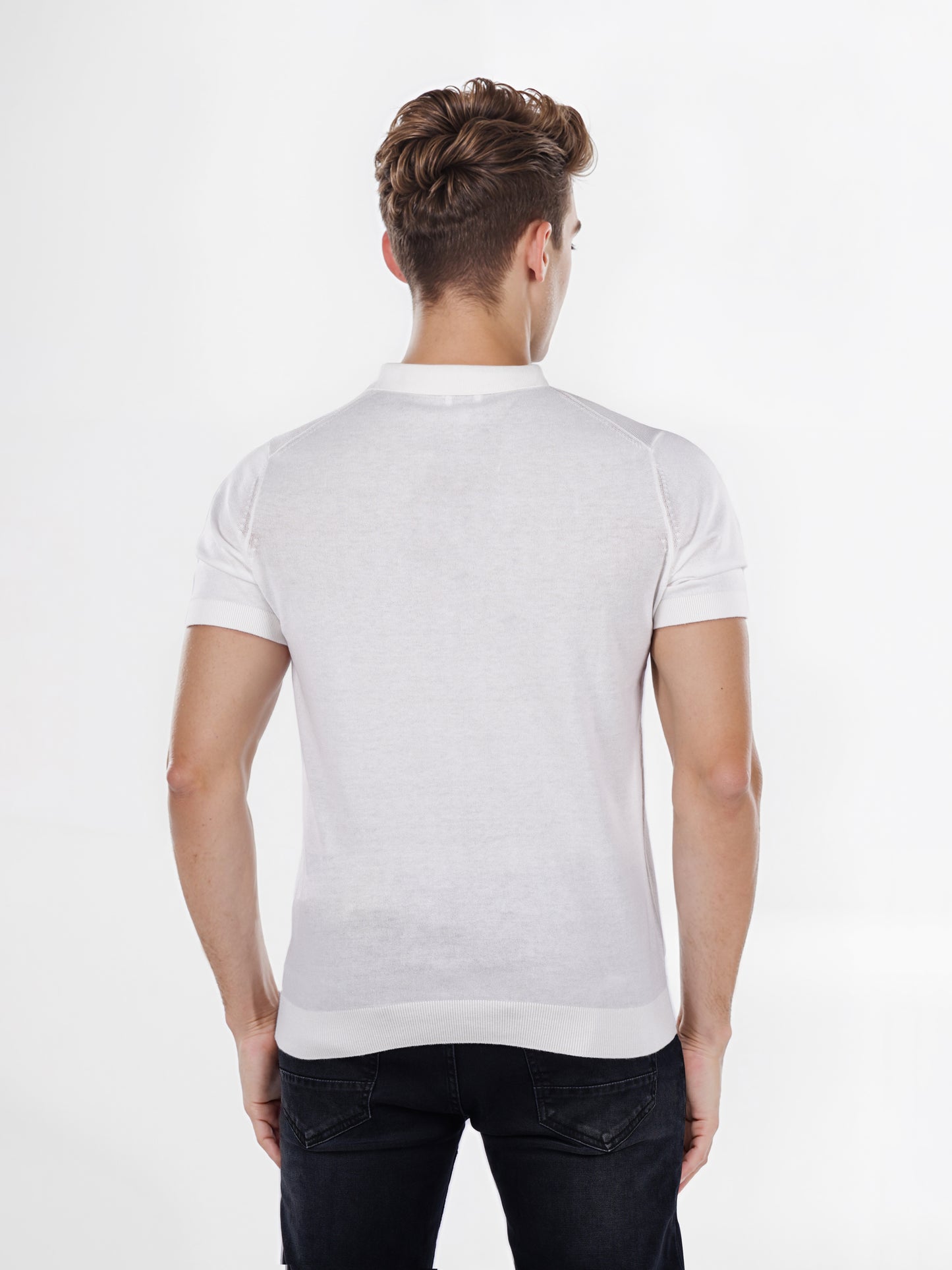 Celio* Solid Slim Fit Cotton White T-Shirt