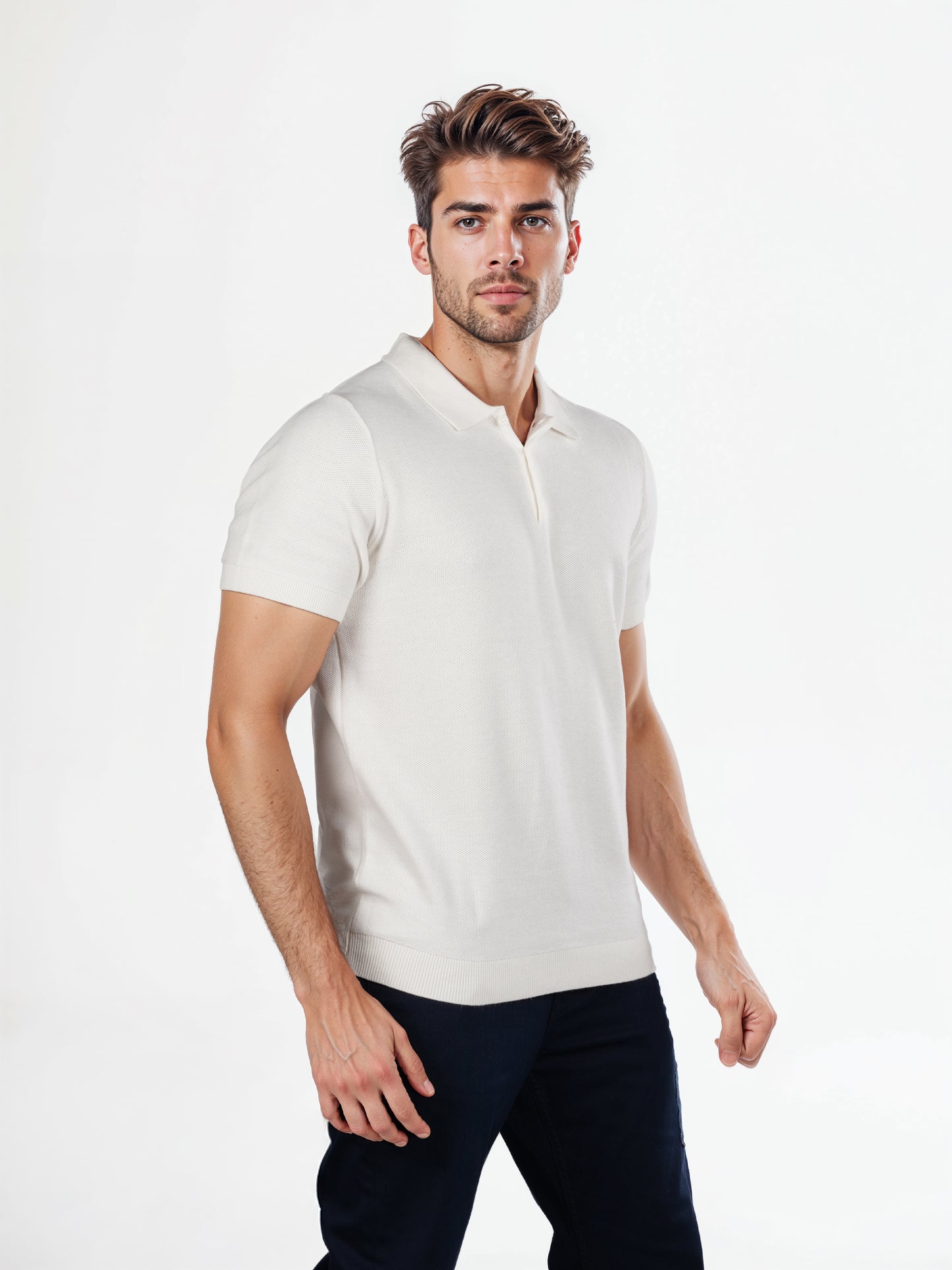 Celio* Solid Regular Fit Cotton Off White T-Shirt