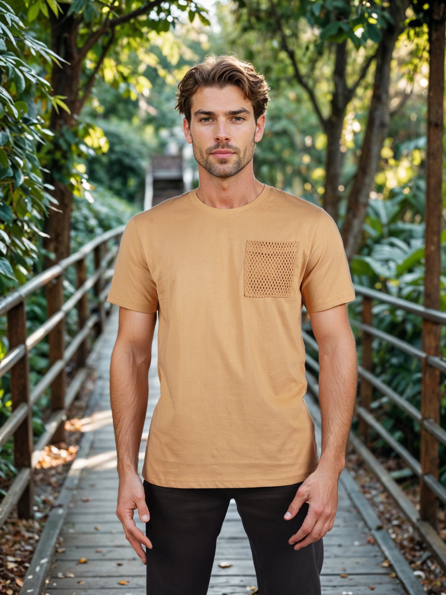 Celio* Solid Regular Fit Cotton Brown T-Shirt