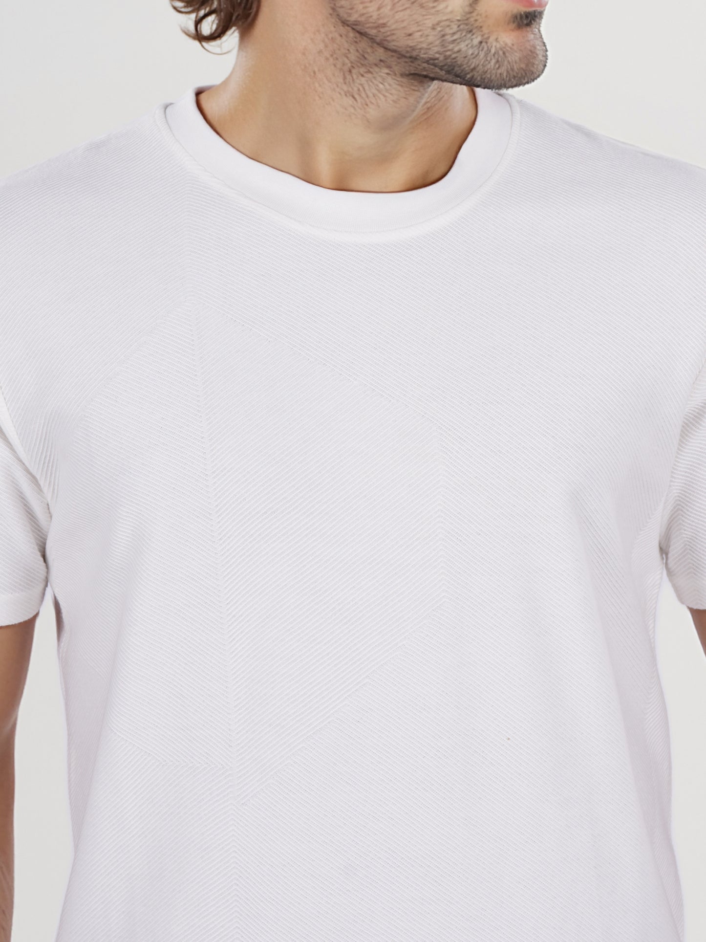 Celio* Solid Regular Fit Cotton White T-Shirt