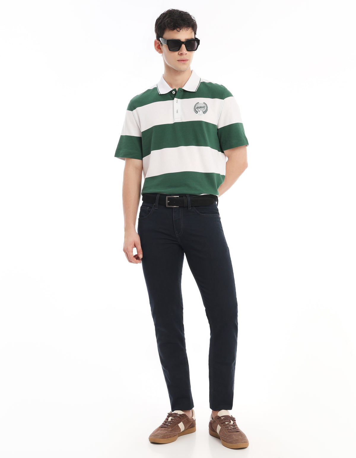 Peanuts Regular Fit 100% Cotton Solid Polo Collar Tshirts - White