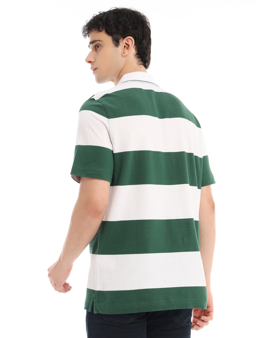 Peanuts Regular Fit 100% Cotton Solid Polo Collar Tshirts - White