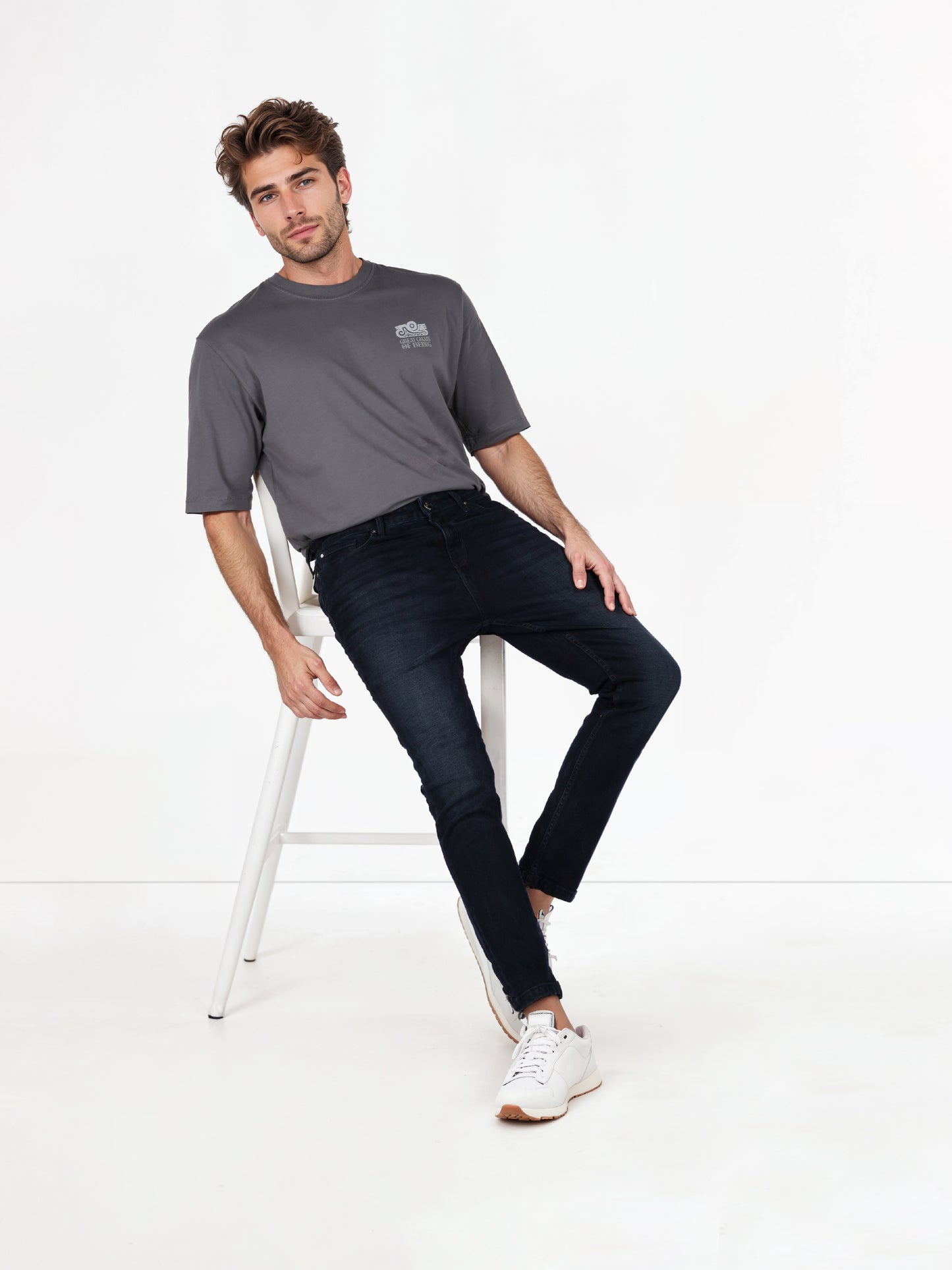 Celio* Cotton-Blend Skinny Fit Black Jean