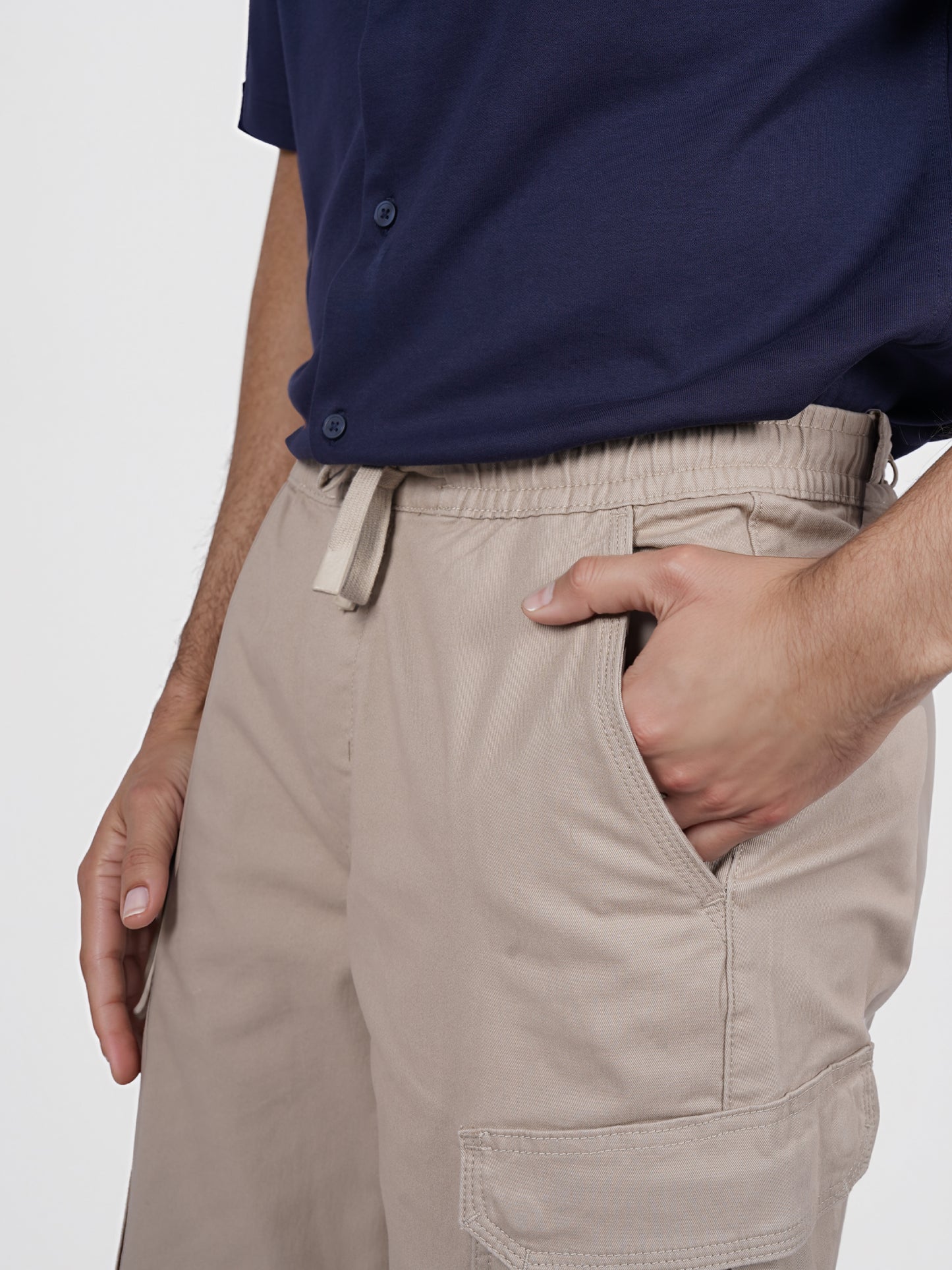 Celio* Cotton Slim Fit Beige Cargo