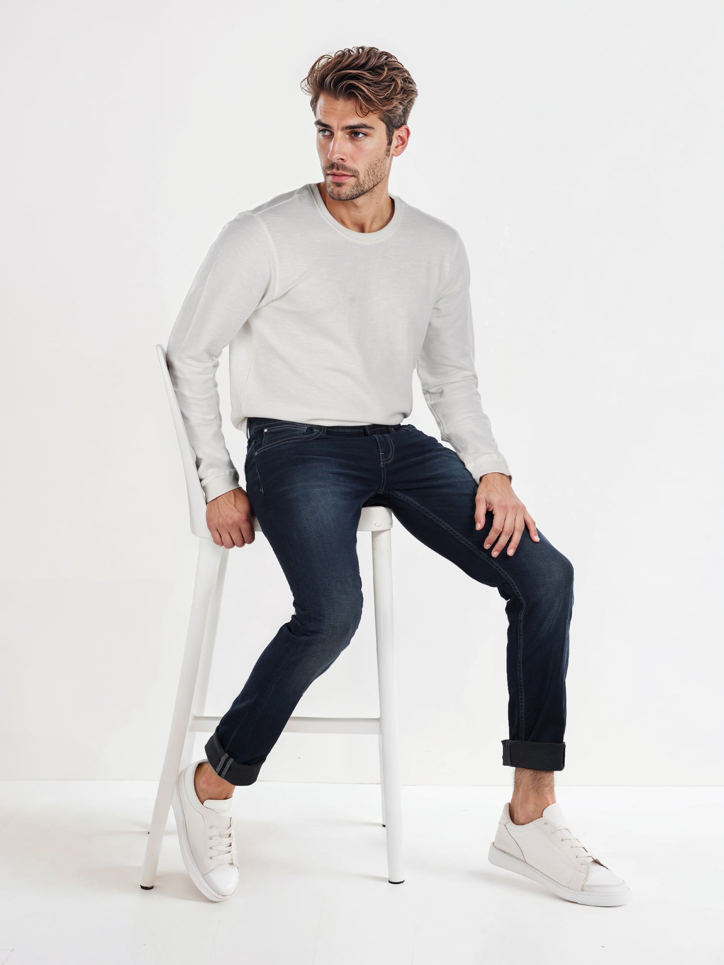 Celio* Cotton-Blend Slim Fit Black Jean