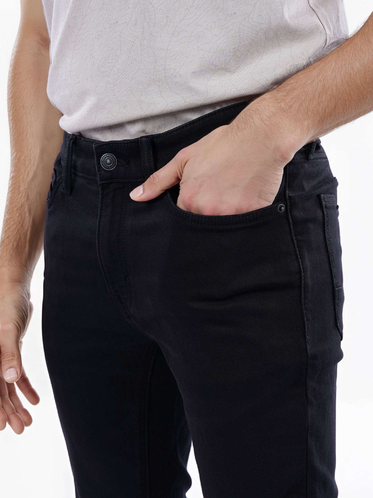 Celio* Poly-Cotton Slim Fit Black Jean